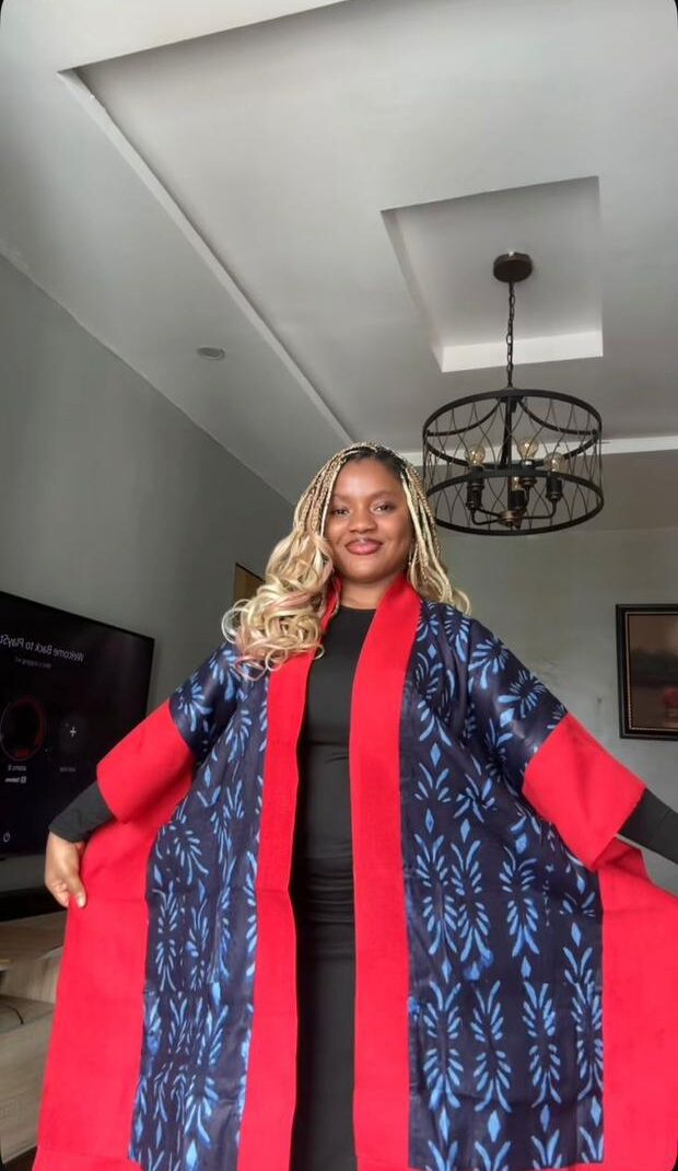 Black with red styled kimono