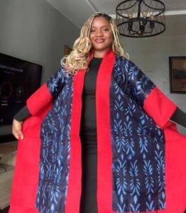 Black with red styled kimono